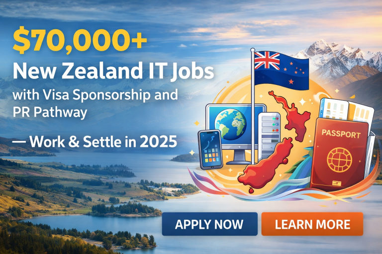 $70,000+ New Zealand IT Jobs with Visa Sponsorship and PR Pathway — Work & Settle in 2025