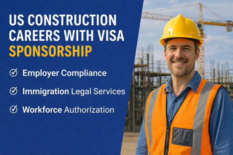 US Construction Careers With Visa Sponsorship – Employer Compliance, Immigration Legal Services & Workforce Authorization